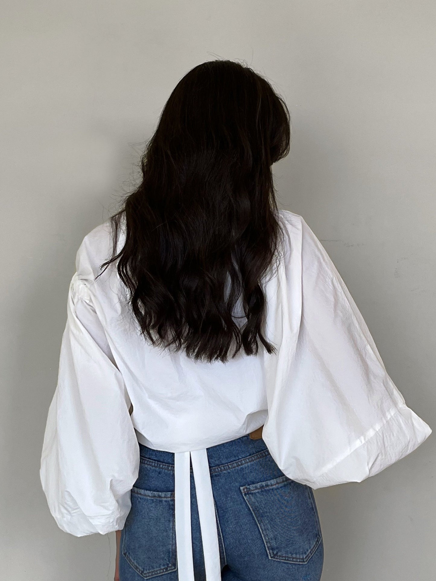 Puffy Elastic Band White Top