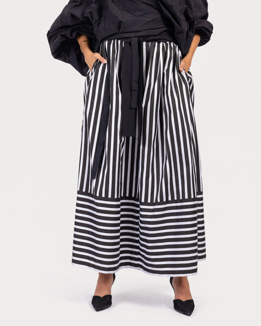 Stripped Skirt Black